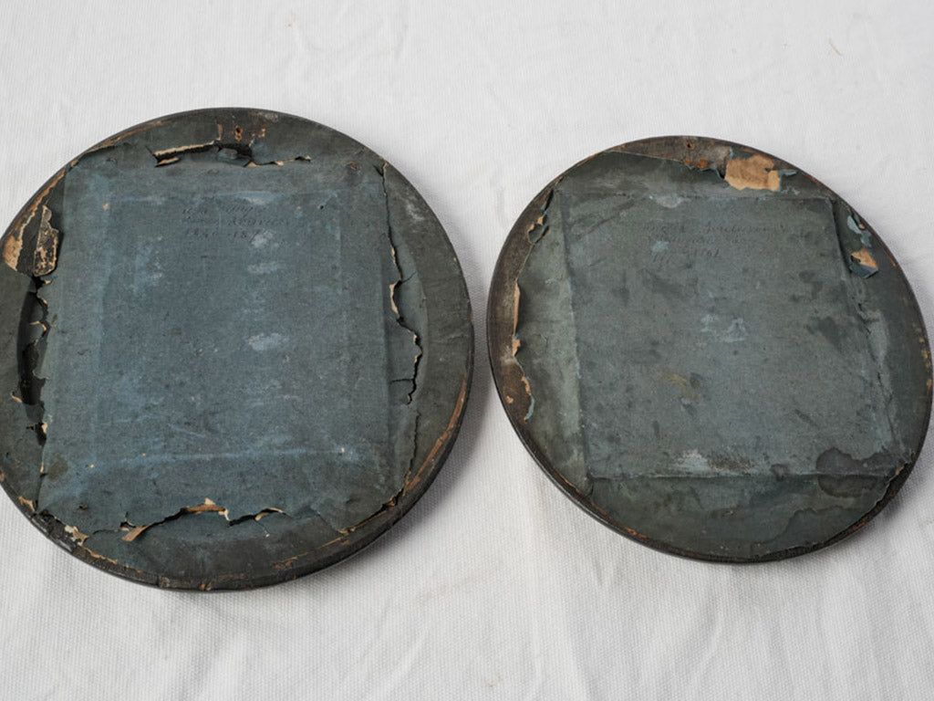 Historic delicately-colored portrait set  