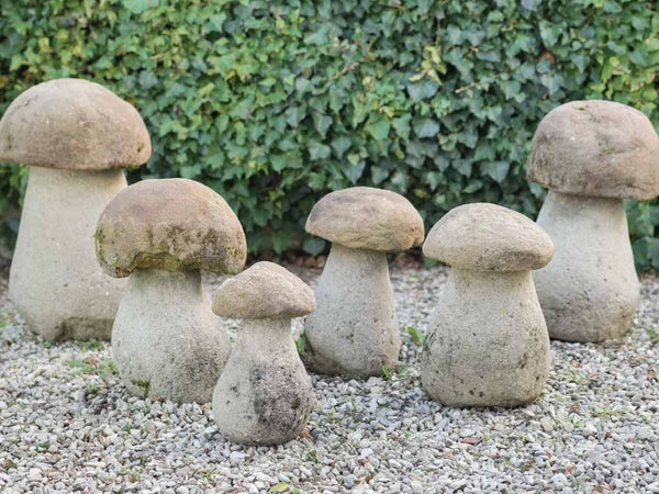 Time-honored stone garden mushroom statues