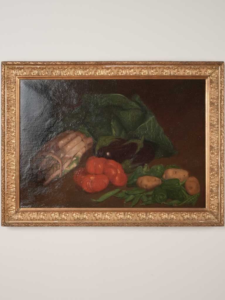 Antique gilded-frame still life painting