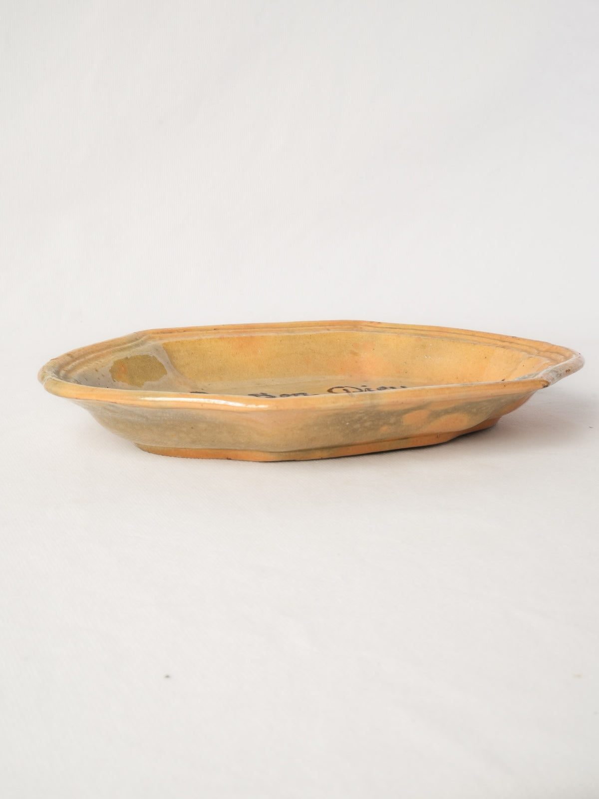 1950s Pottery Dish by Siméon Roussin with Handwritten Alexandre Dumas Quote - 10¼"
