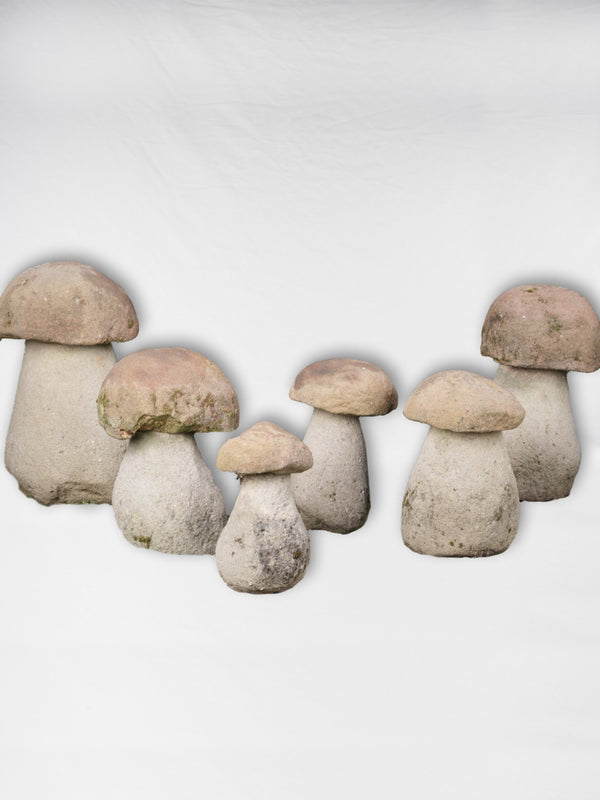 Vintage stone mushroom sculptures
