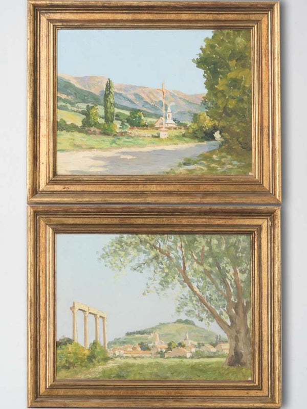 Antique pastoral French oil paintings