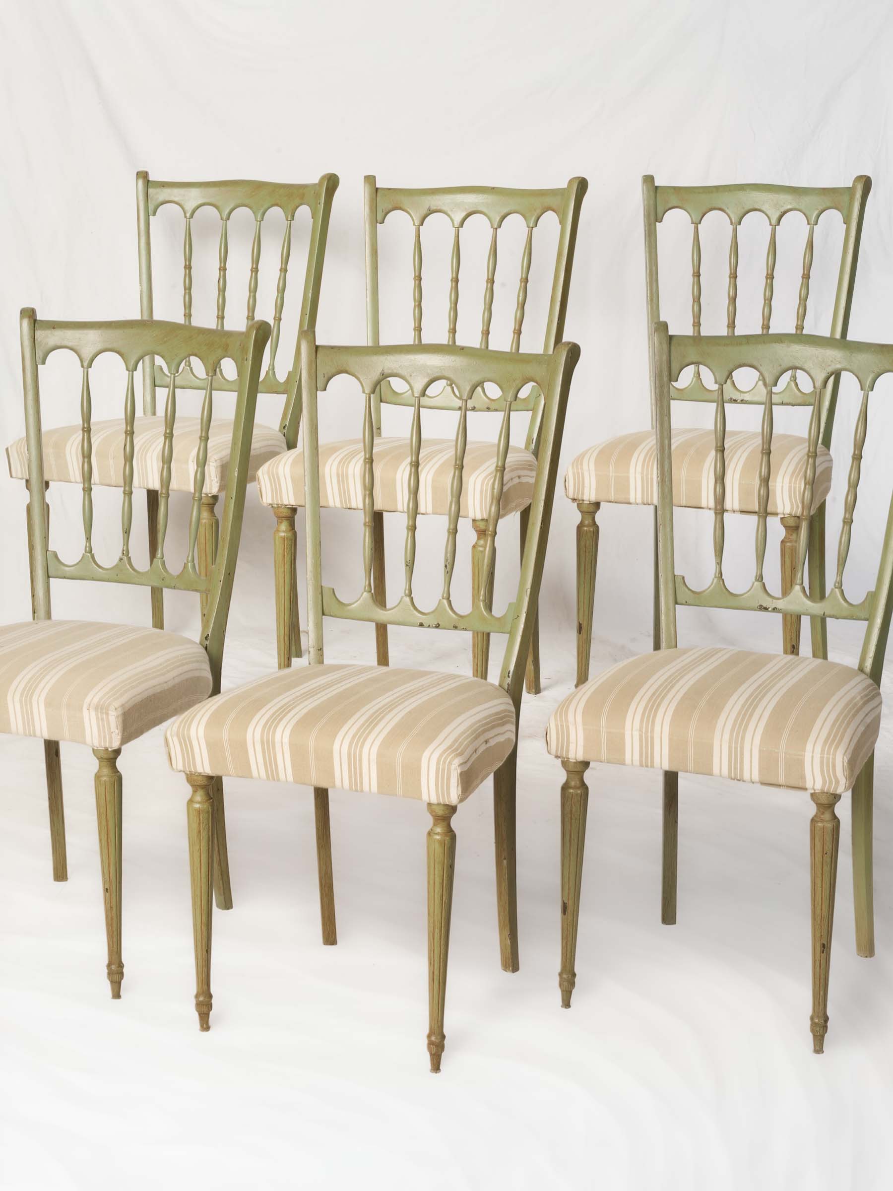 Set of Six French Country Dining Chairs, 1950s