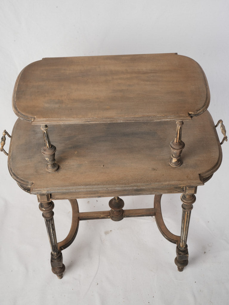 Baluster-turned posts side table  