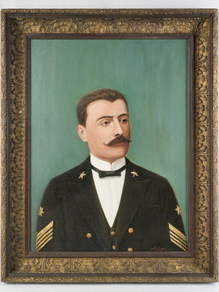 Commanding Portrait of a French Naval Officer from the Late 19th Century - 39" x 31"