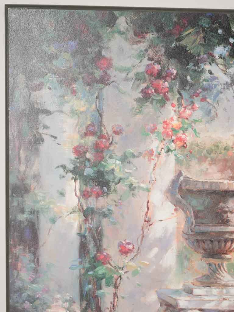 Vintage print on board - sunlit courtyard - 28" x 39½"