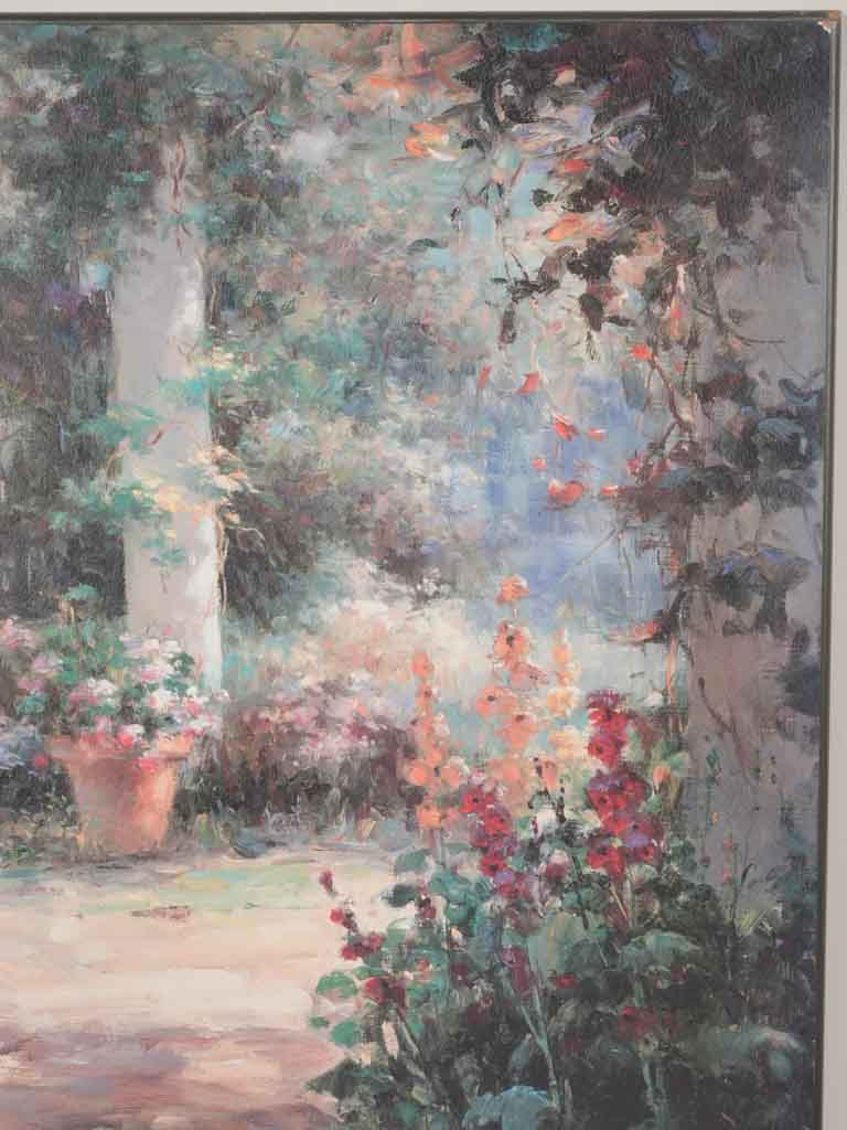 Vintage print on board - sunlit courtyard - 28" x 39½"