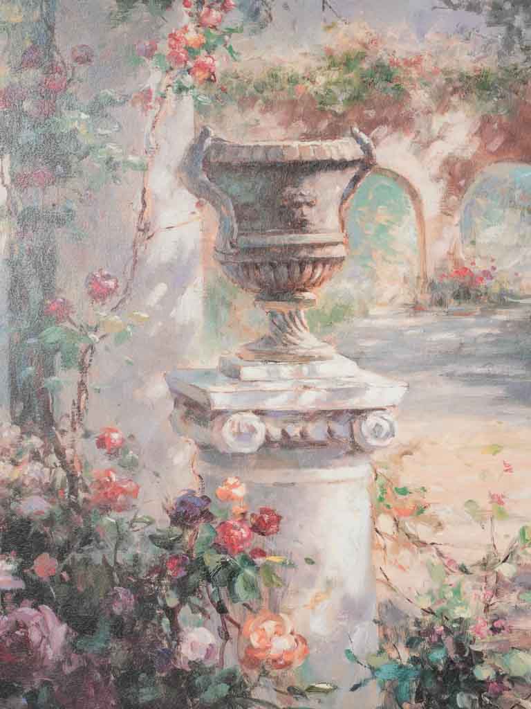 Vintage print on board - sunlit courtyard - 28" x 39½"