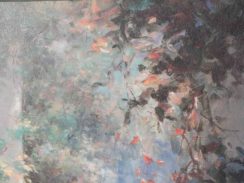 Vintage print on board - sunlit courtyard - 28" x 39½"