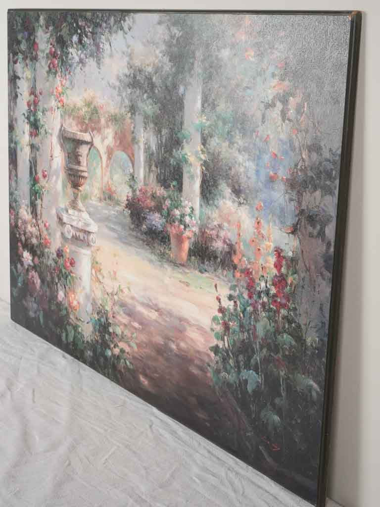 Vintage print on board - sunlit courtyard - 28" x 39½"