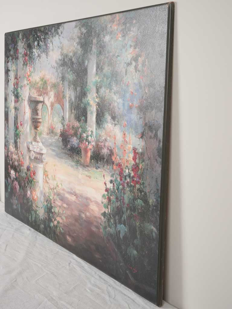 Vintage print on board - sunlit courtyard - 28" x 39½"
