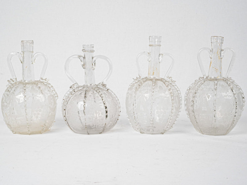 Time-worn Dutch glass carafe ensemble