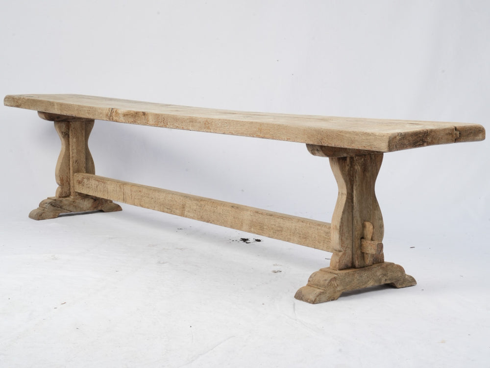 Rustic French Oak Farmhouse Bench - Early 20th century 17¼