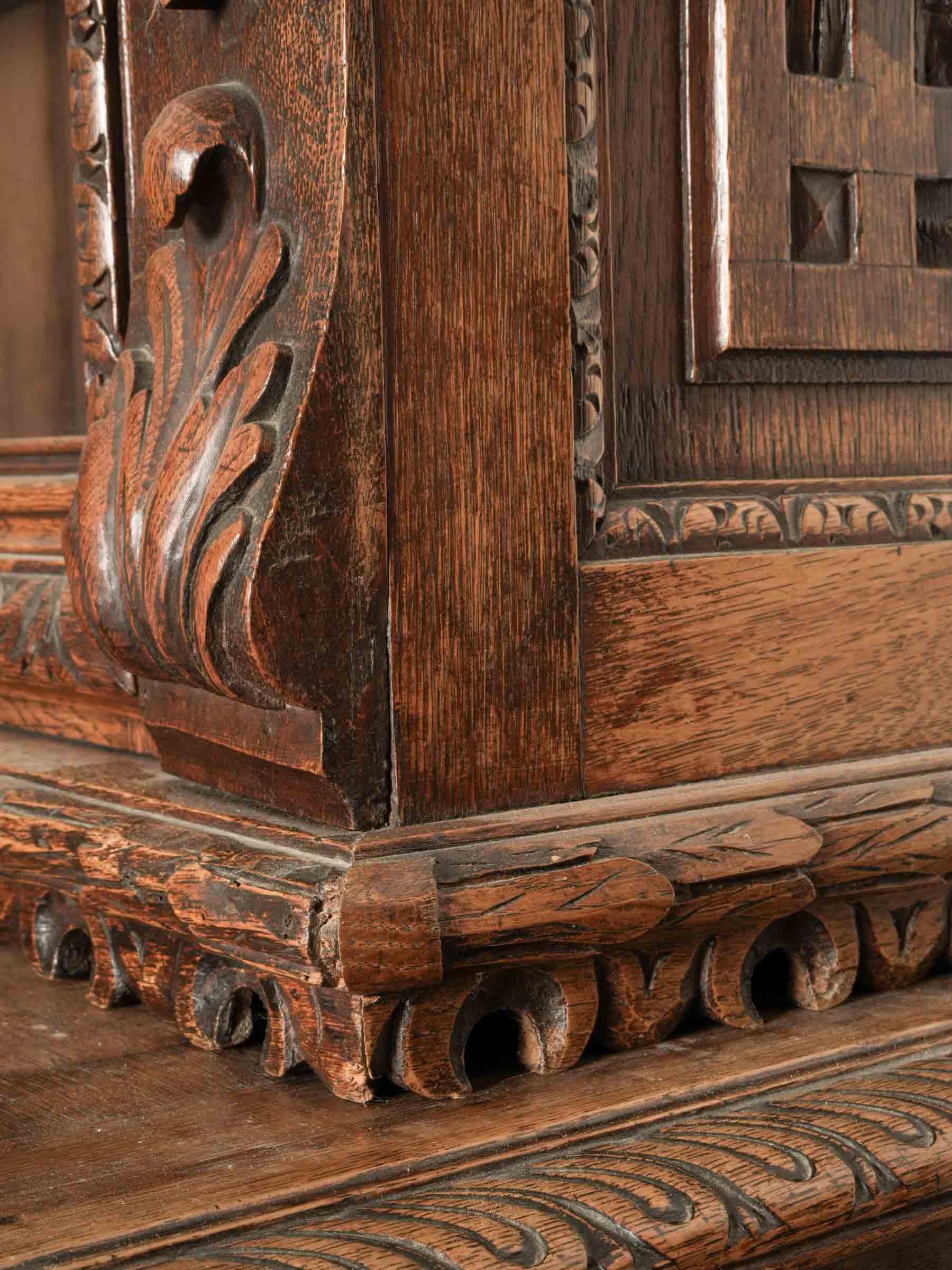 Exuberantly Carved French Renaissance Revival Vitrine - 87" x 52¼" x 22½"