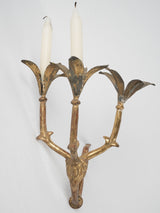 Versatile gilded metal candle sconces