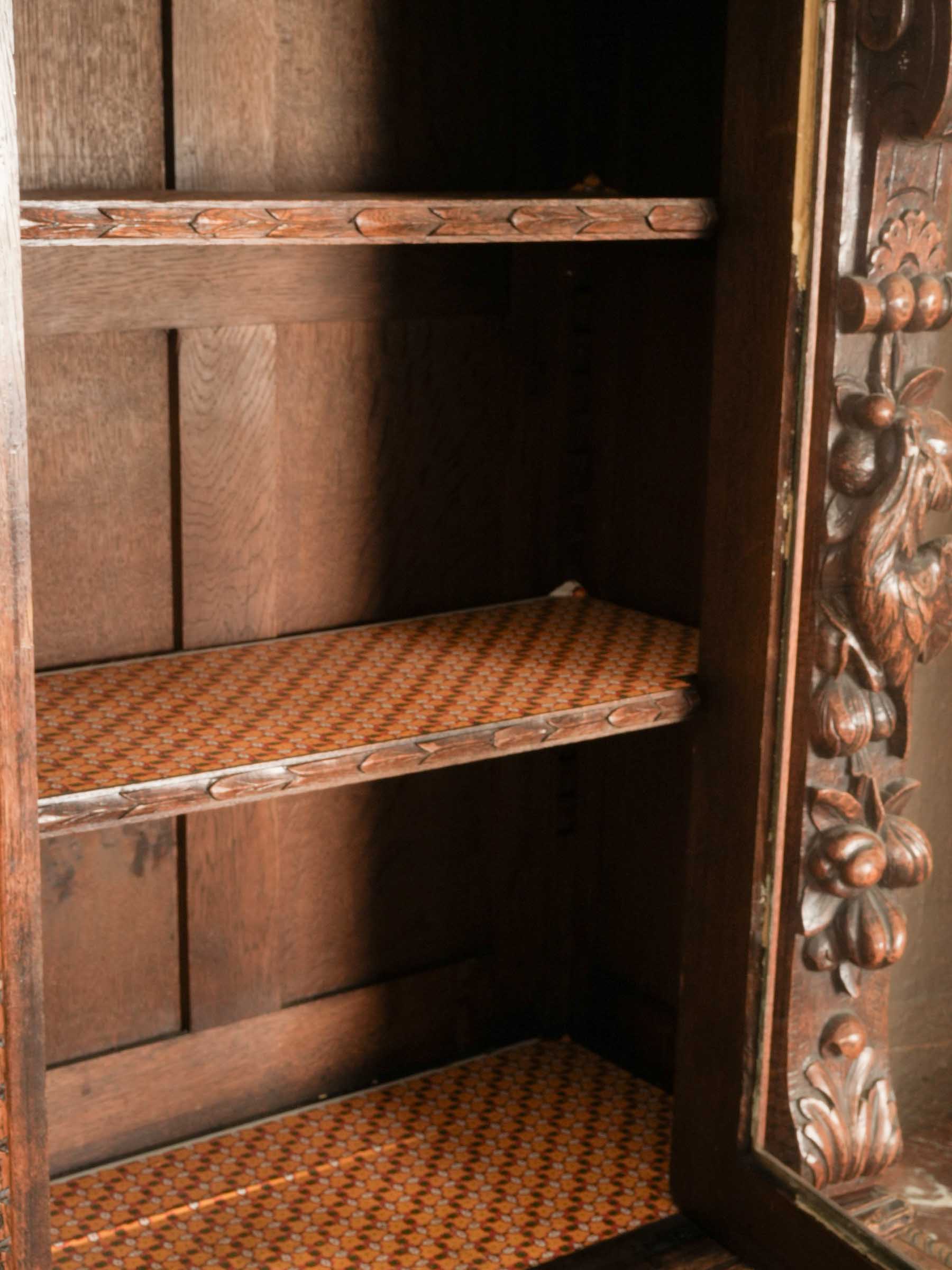 Exuberantly Carved French Renaissance Revival Vitrine - 87" x 52¼" x 22½"