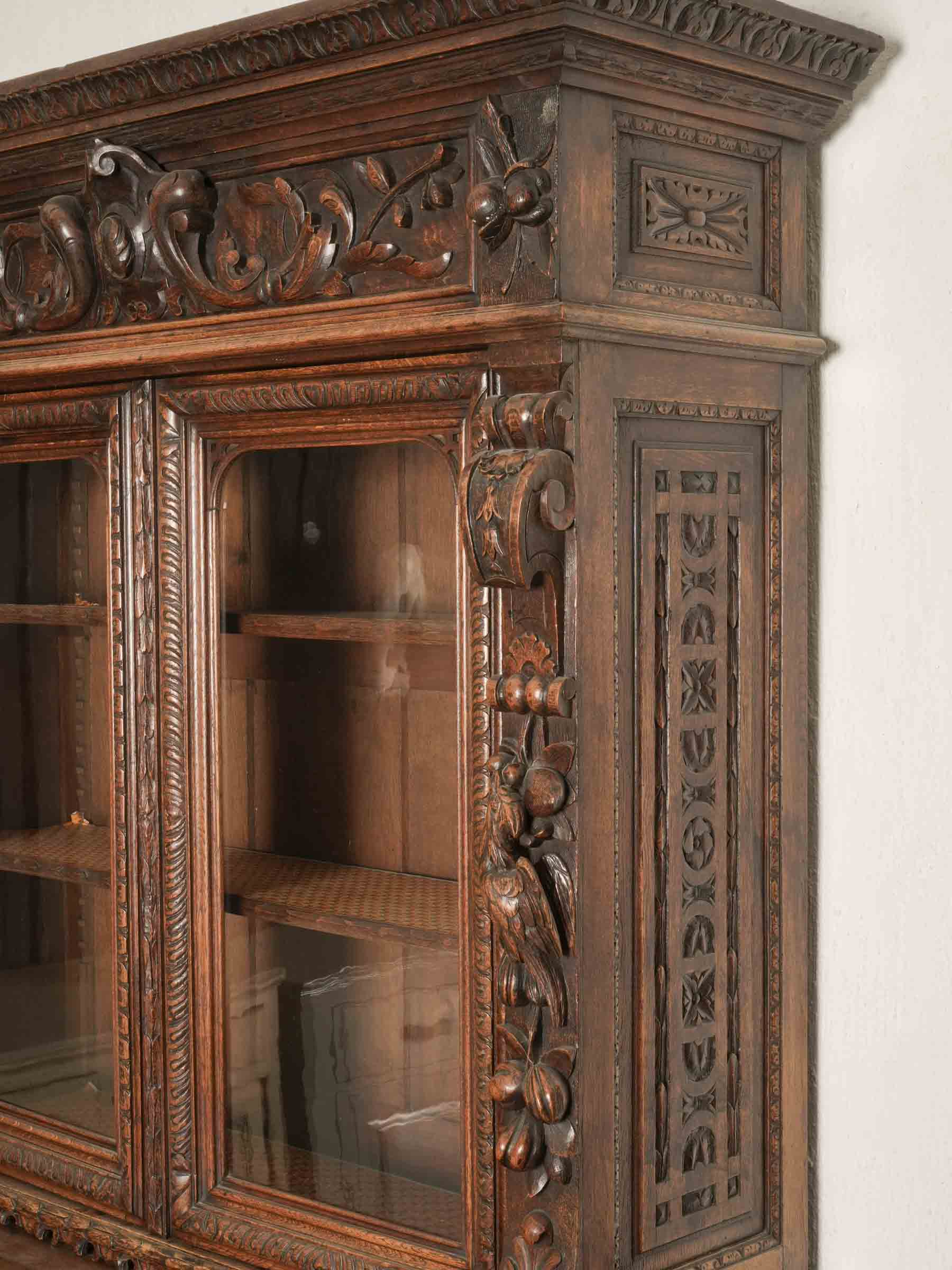 Exuberantly Carved French Renaissance Revival Vitrine - 87" x 52¼" x 22½"