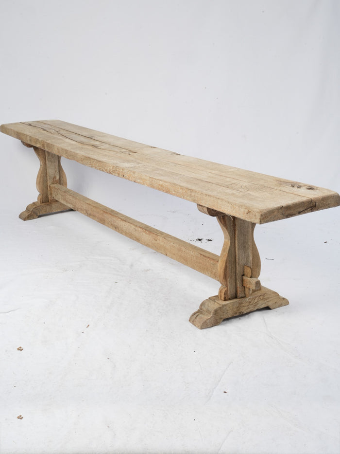 Rustic French Oak Farmhouse Bench - Early 20th century 17¼