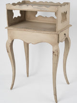 Antique beige-gray painted bedside table