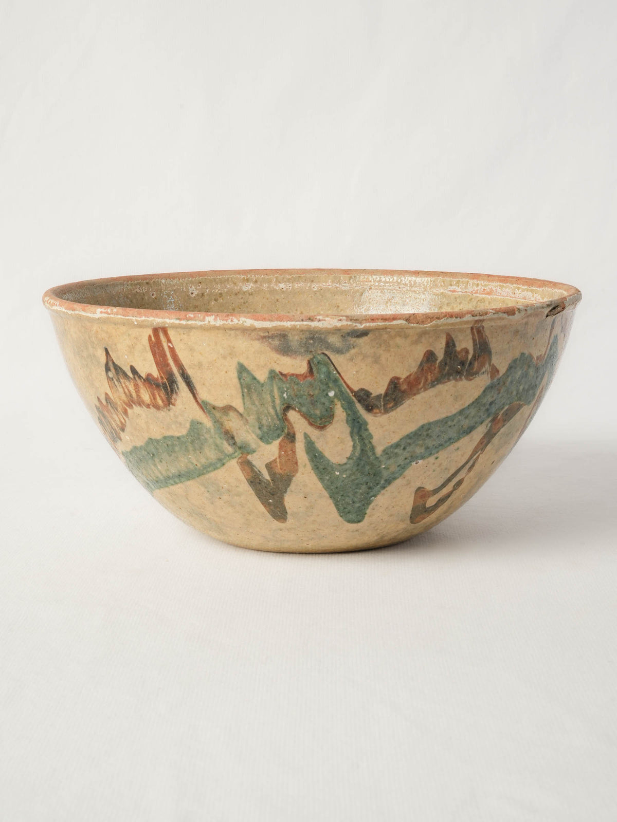 Mid-20th-Century Vallauris Jaspé-Glazed Salad Bowl (decorative) - 4¾" x 9¾"