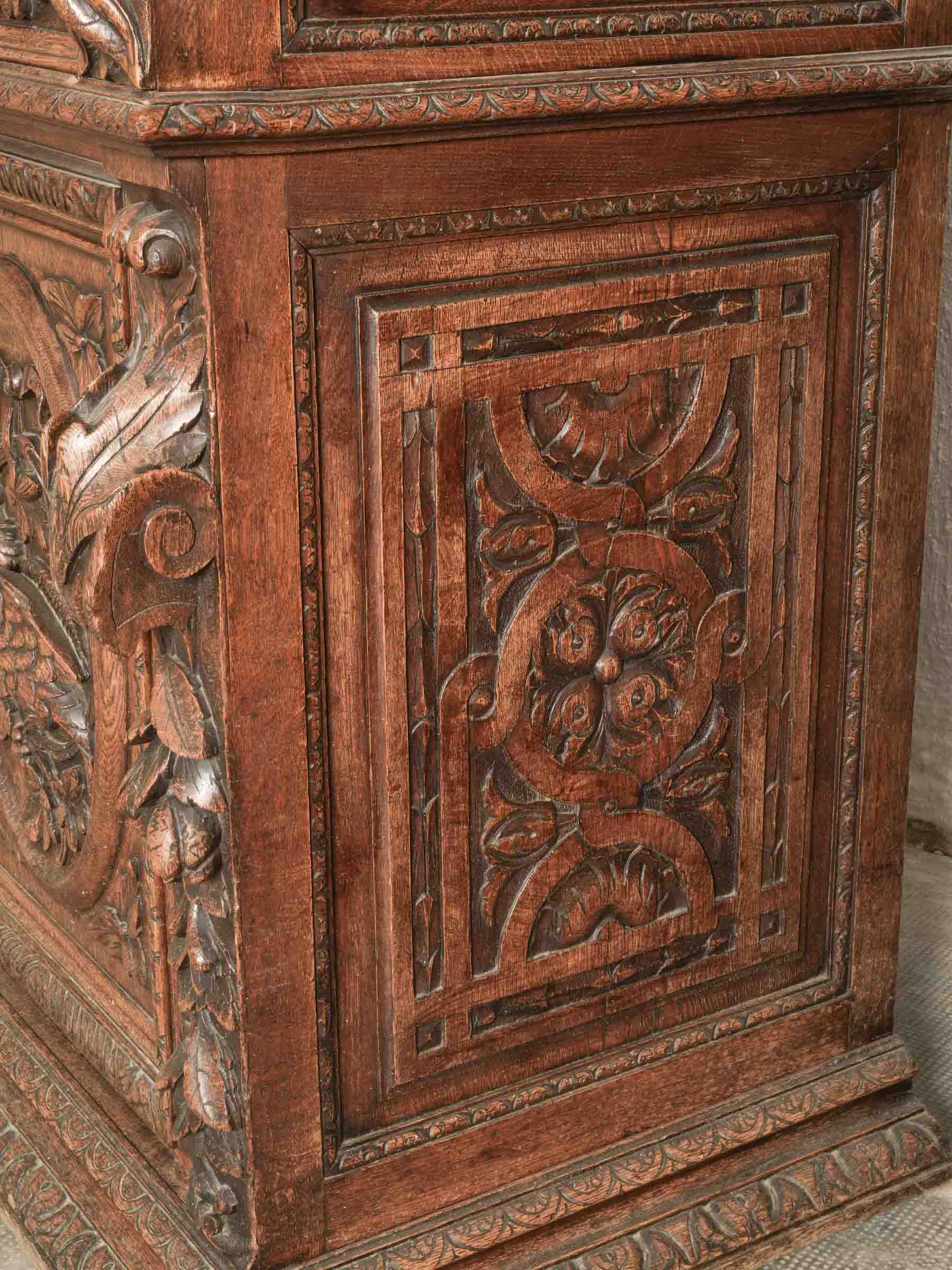 Exuberantly Carved French Renaissance Revival Vitrine - 87" x 52¼" x 22½"