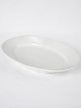 Large earthenware oval platter w/ white glaze 15¾" x 11"