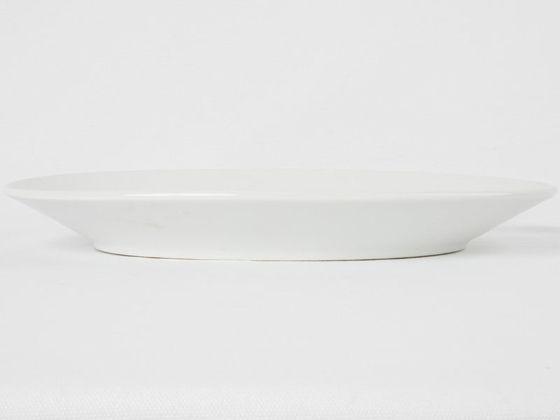 Large earthenware oval platter w/ white glaze 15¾" x 11"