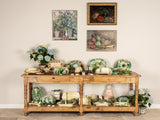 Antique still life w/ artichokes asparagus tomatoes in gilded frame - 17¾" x 25½"