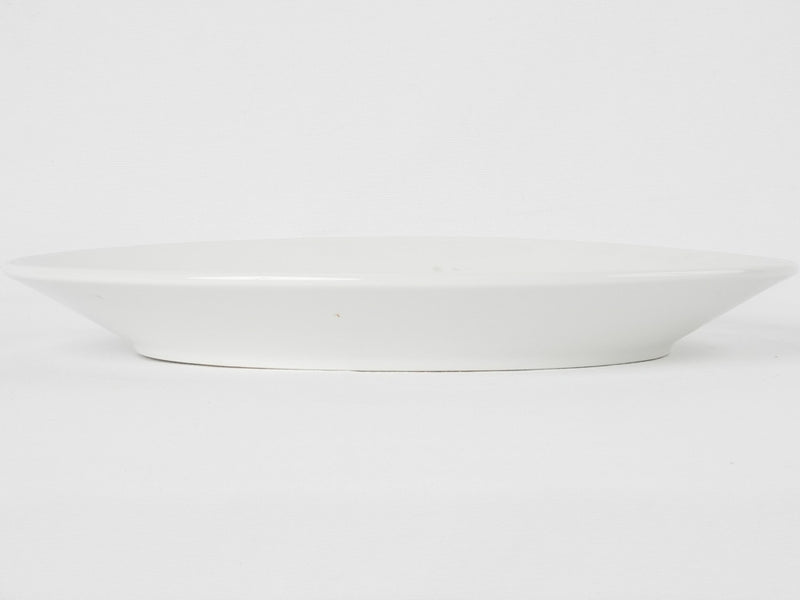 Large earthenware oval platter w/ white glaze 15¾" x 11"