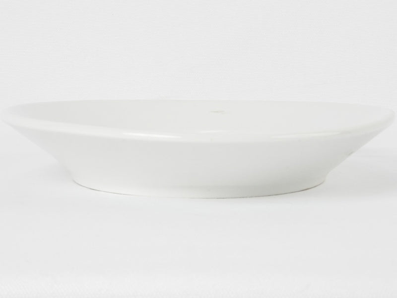 Large earthenware oval platter w/ white glaze 15¾" x 11"