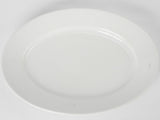 Large earthenware oval platter w/ white glaze 15¾" x 11"