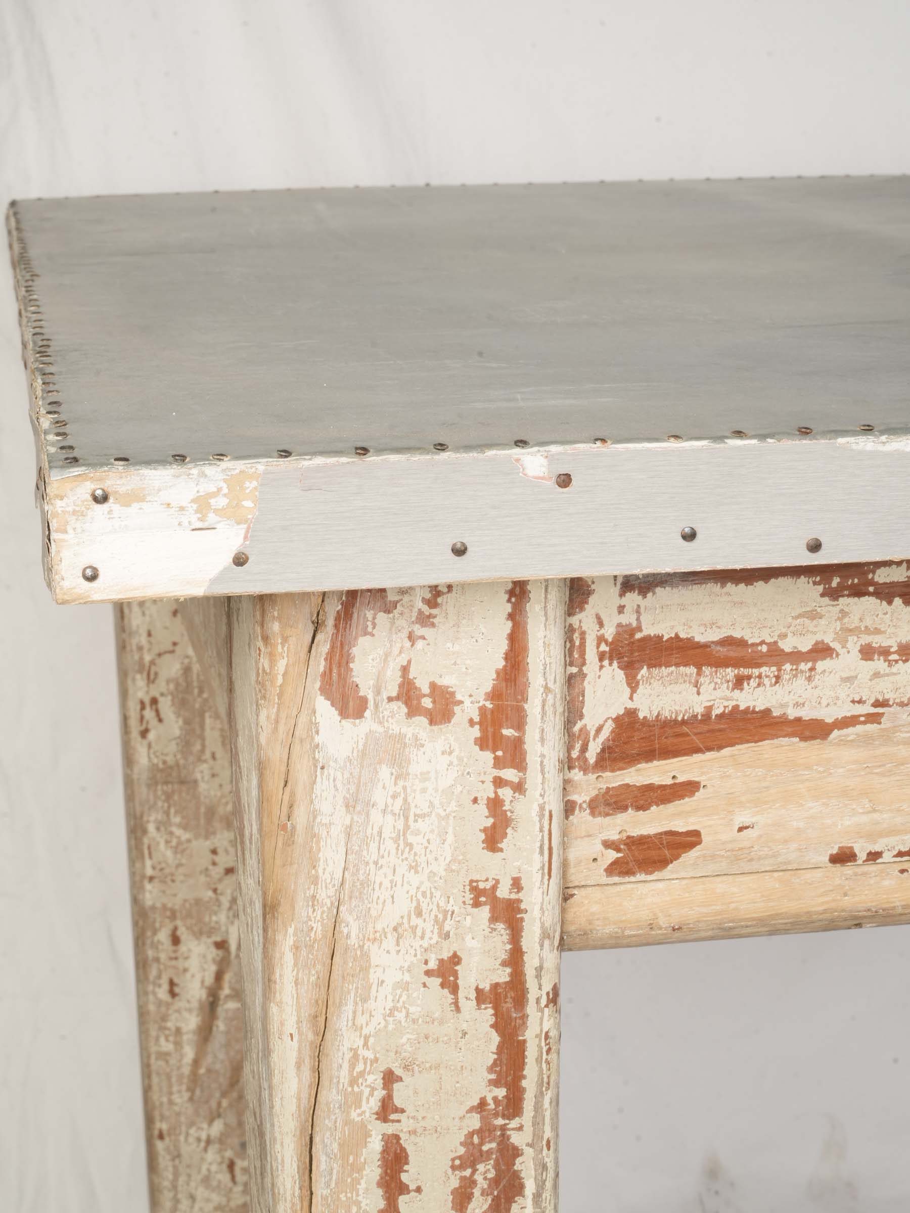 Rustic French Zinc-Topped Worktable - 68½" x 33¾"