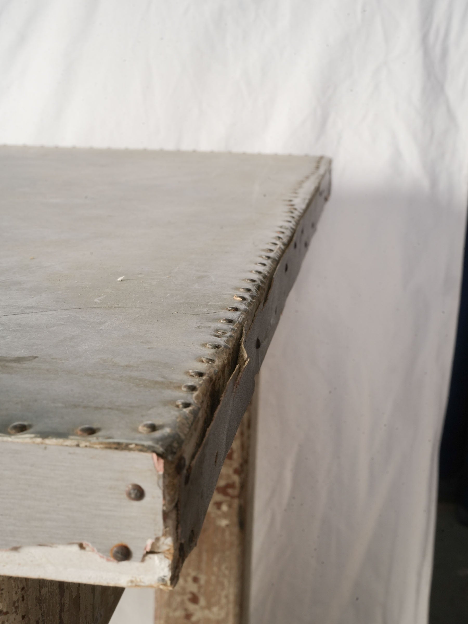 Rustic French Zinc-Topped Worktable - 68½" x 33¾"