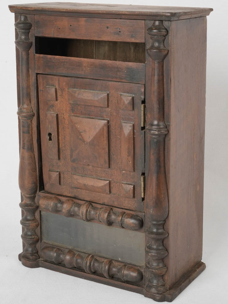 Antique French walnut letterbox