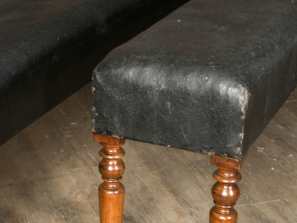 Rustic black cloth benches