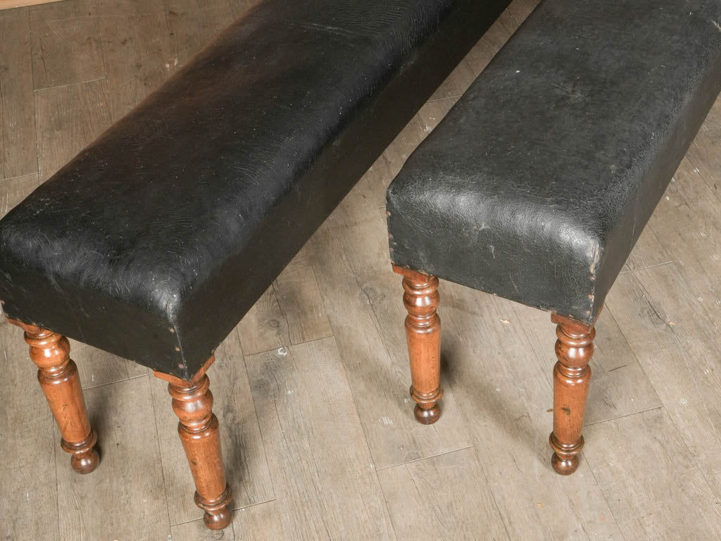 Narrow, elongated bistro seating