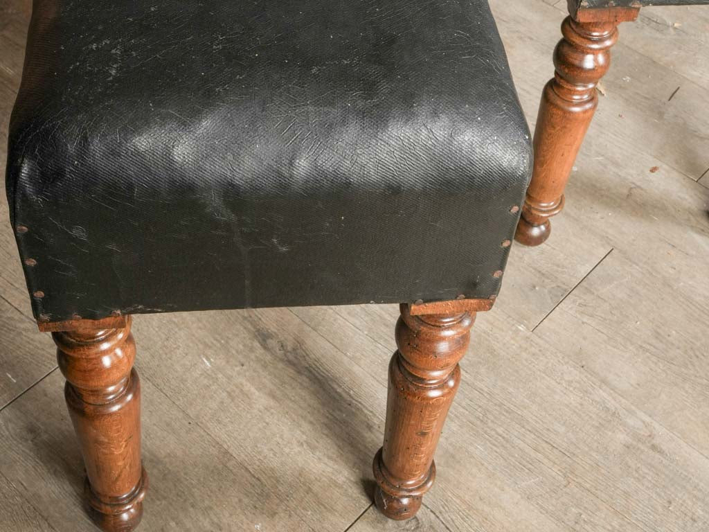 Honey-toned patina bistro benches