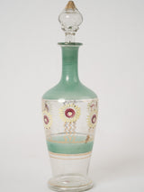 Antique French painted glass decanter