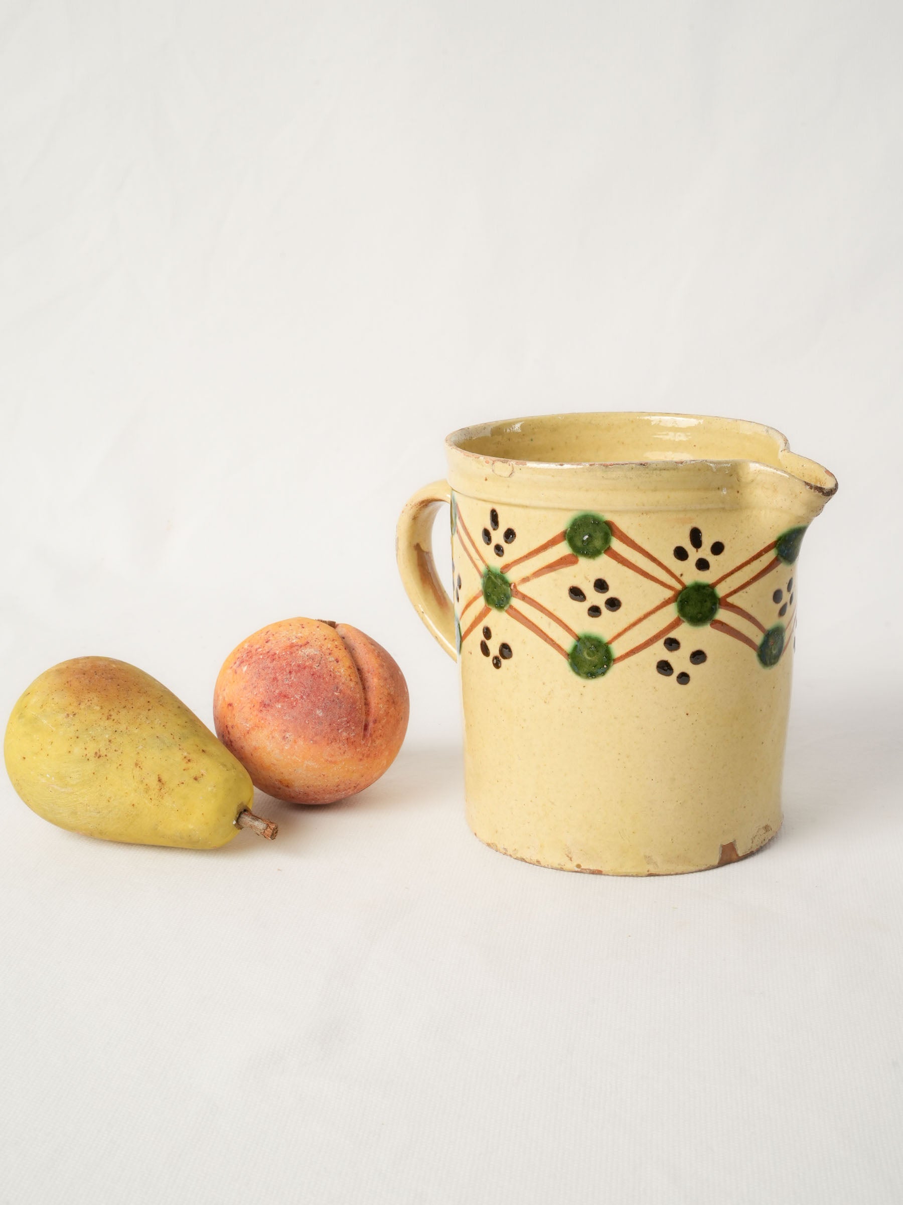 Small Savoyard Ceramic Pitcher w/ Colorful Geometric Decoration - 6¼"