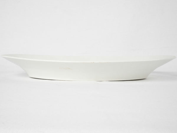 Antique French oval platter - white porcelain 14½"