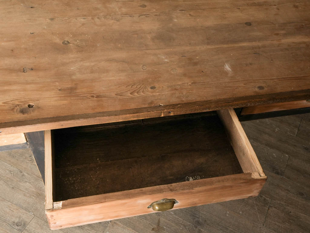 Aged rustic industrial table