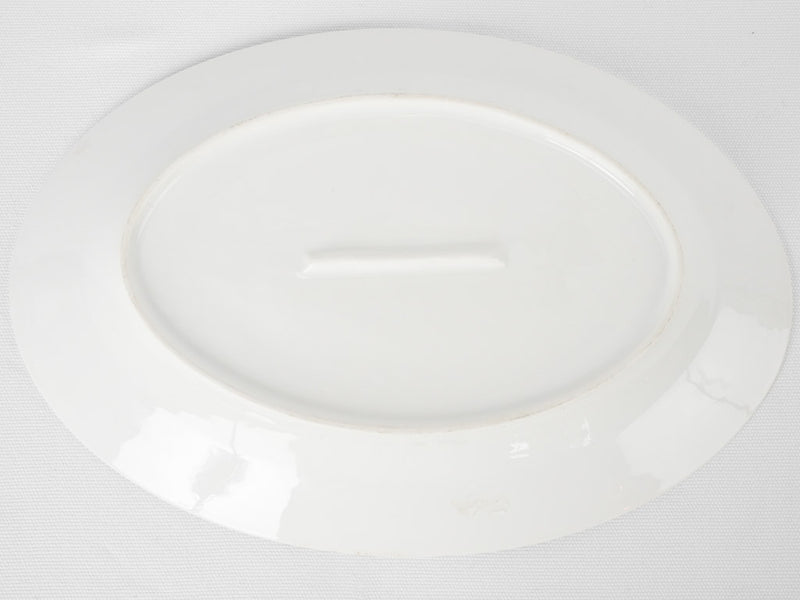 Antique French oval platter - white porcelain 14½"