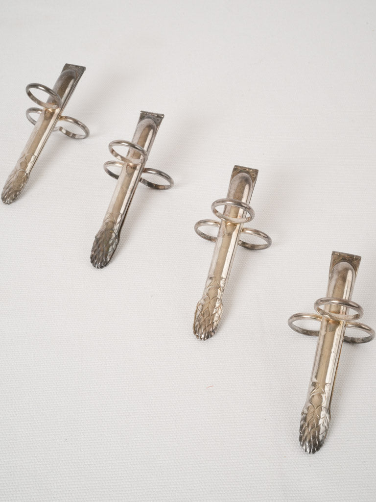 Silver elegant dessert asparagus claspers