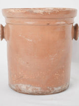 Late 19th century French preserving pot w/ brown glaze & round handles 8¾"