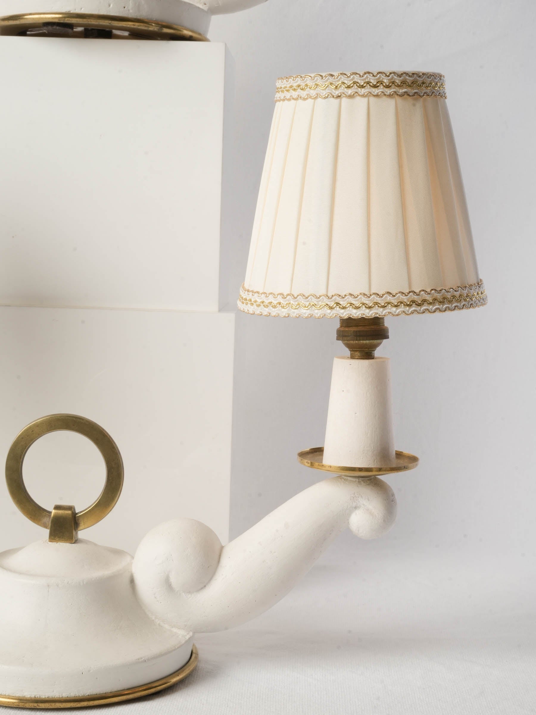 Elegant pair of French Art Deco Two-Light Table Lamps, 1940s 18"