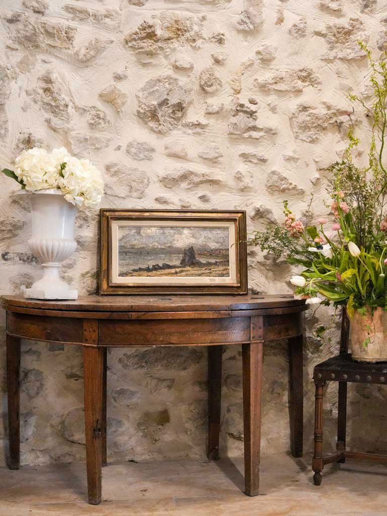 Antique Impressionist seascape artwork.