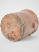 Late 19th century French preserving pot w/ brown glaze & round handles 8¾"