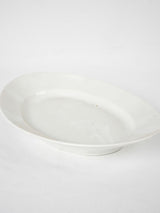 Antique French porcelain oval platter - white 13½"