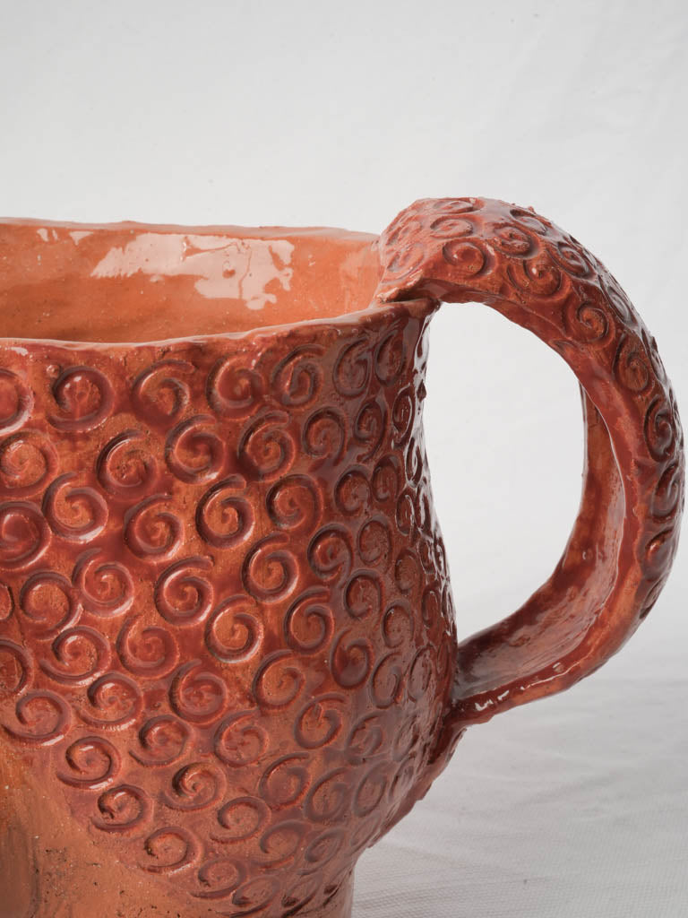 Expressive Large Terracotta Head Pitcher by Julie Desert Armanville - 8¾"