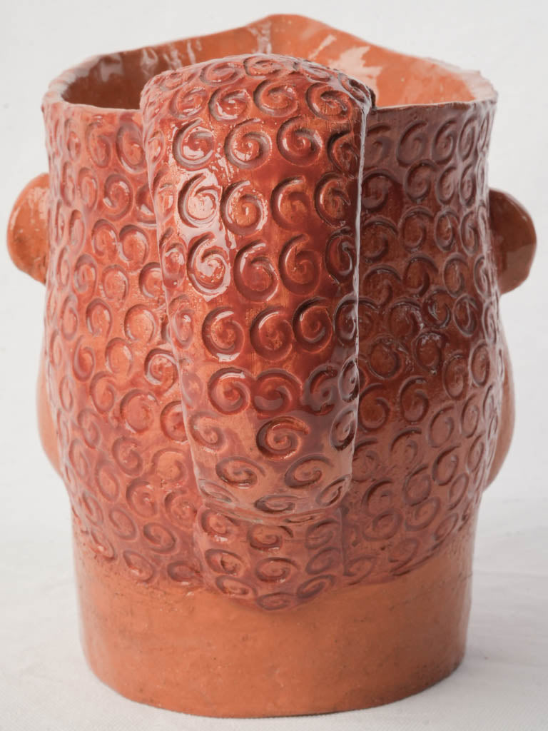 Expressive Large Terracotta Head Pitcher by Julie Desert Armanville - 8¾"